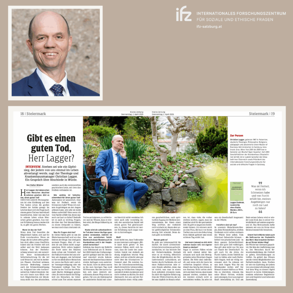 Interview Lagger_Gibt es einen guten Tod_Kleine Zeitung